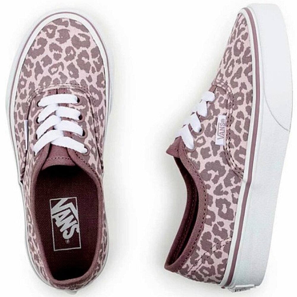 NEW Vans Kids Girls Authentic Leopard Sneaker Orchid Ice/Purple Size 10.5K
